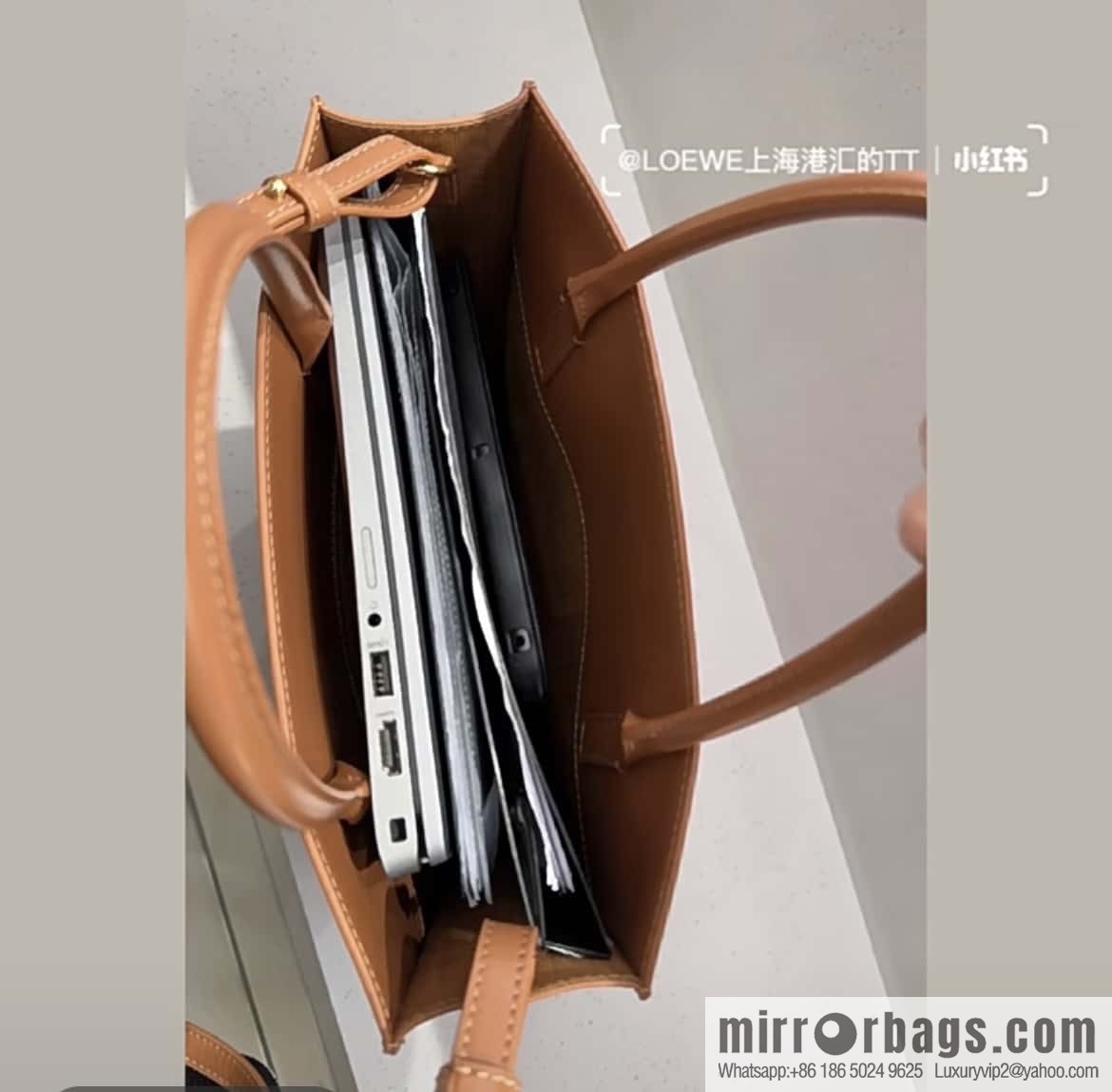LOEWE latest show A4 tote music bag tote bag 0690 brown