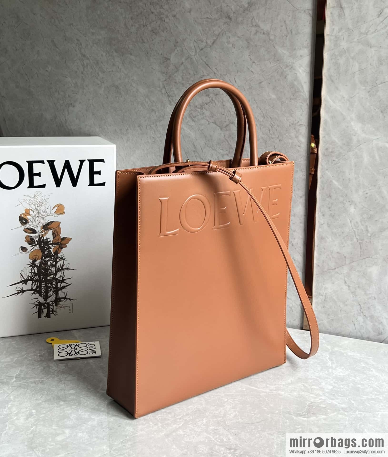 LOEWE latest show A4 tote music bag tote bag 0690 brown