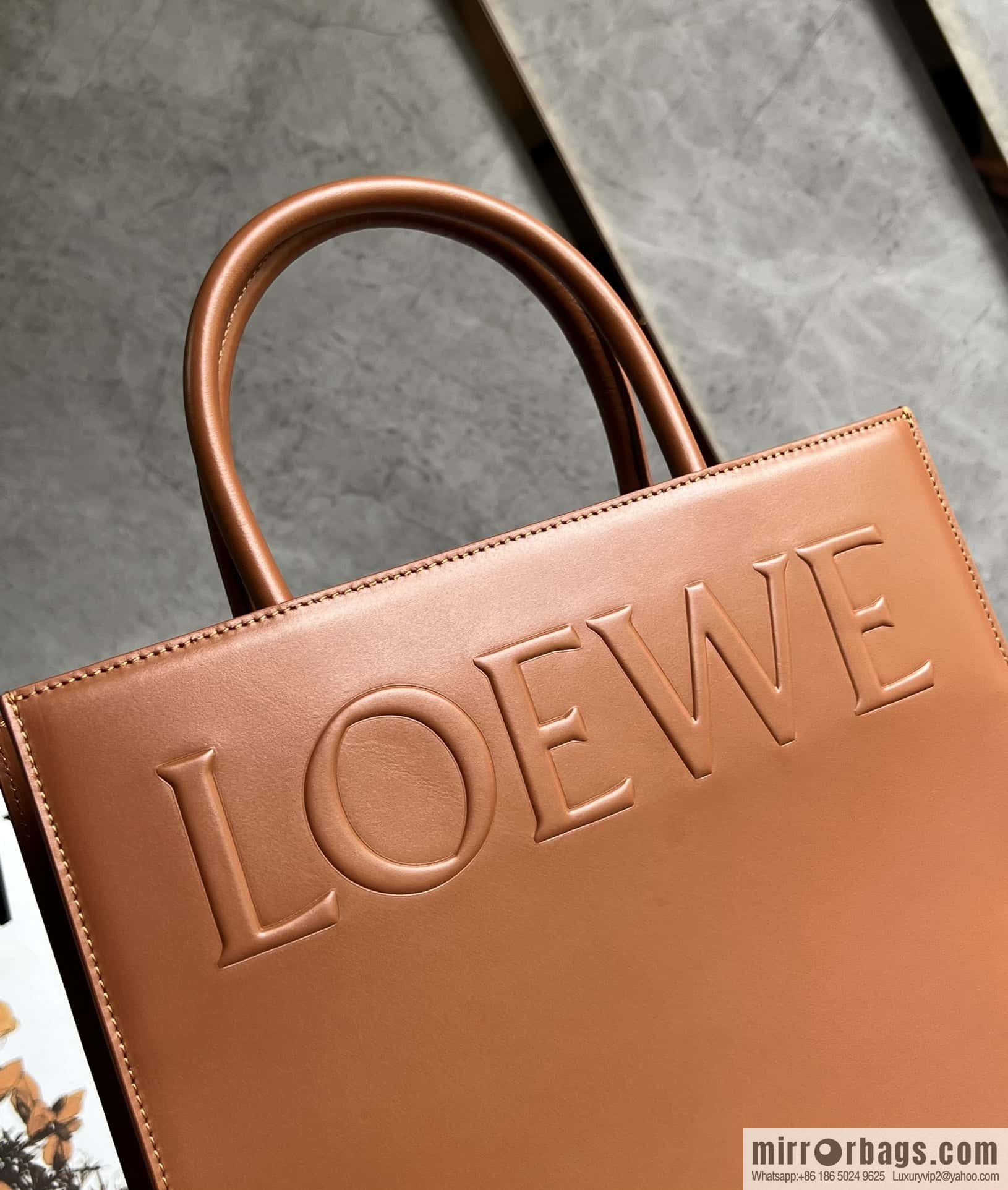 LOEWE latest show A4 tote music bag tote bag 0690 brown