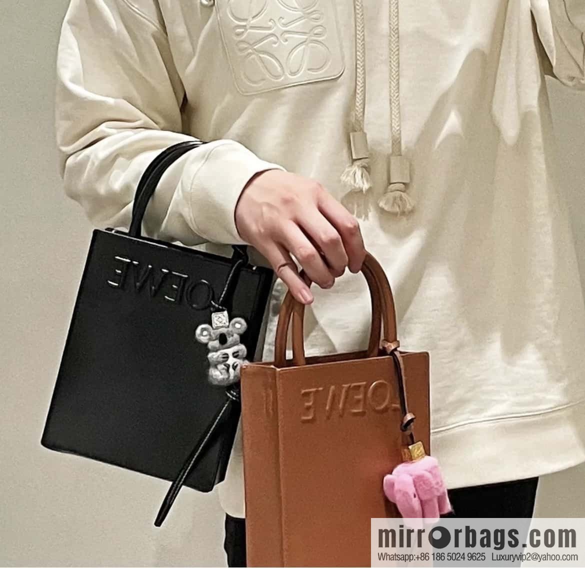 LOEWE latest show A5 tote music small tote bag 0691 brown