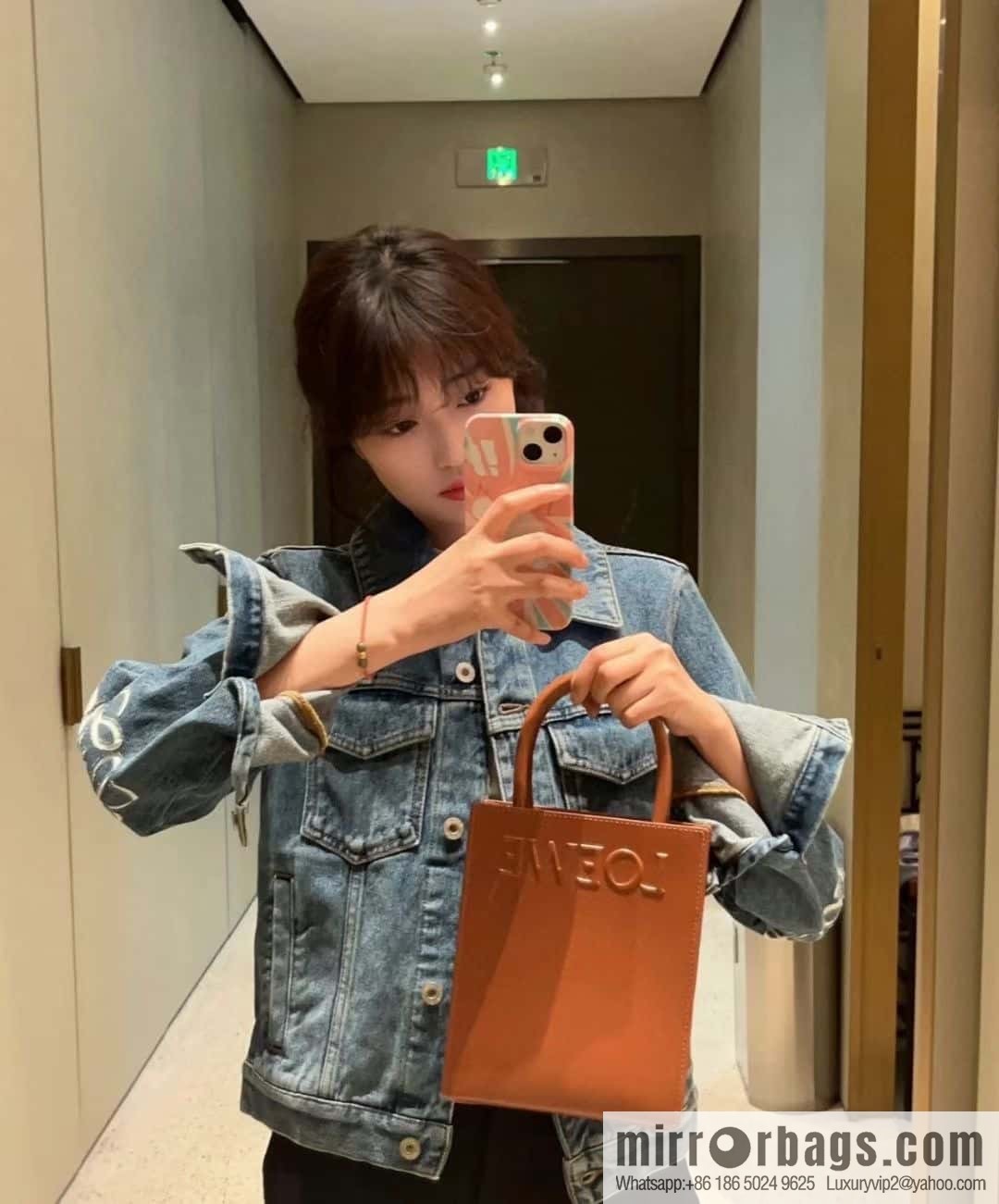 LOEWE latest show A5 tote music small tote bag 0691 brown