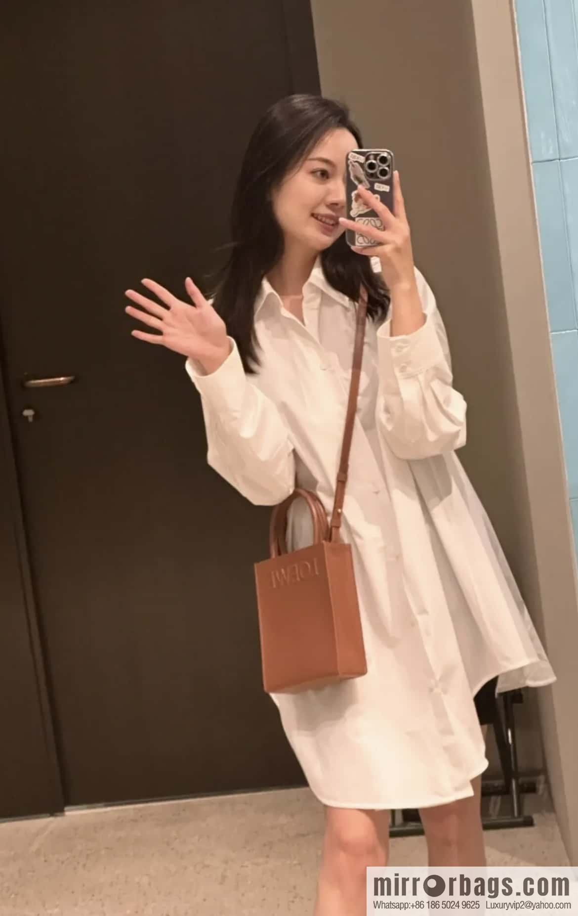 LOEWE latest show A5 tote music small tote bag 0691 brown