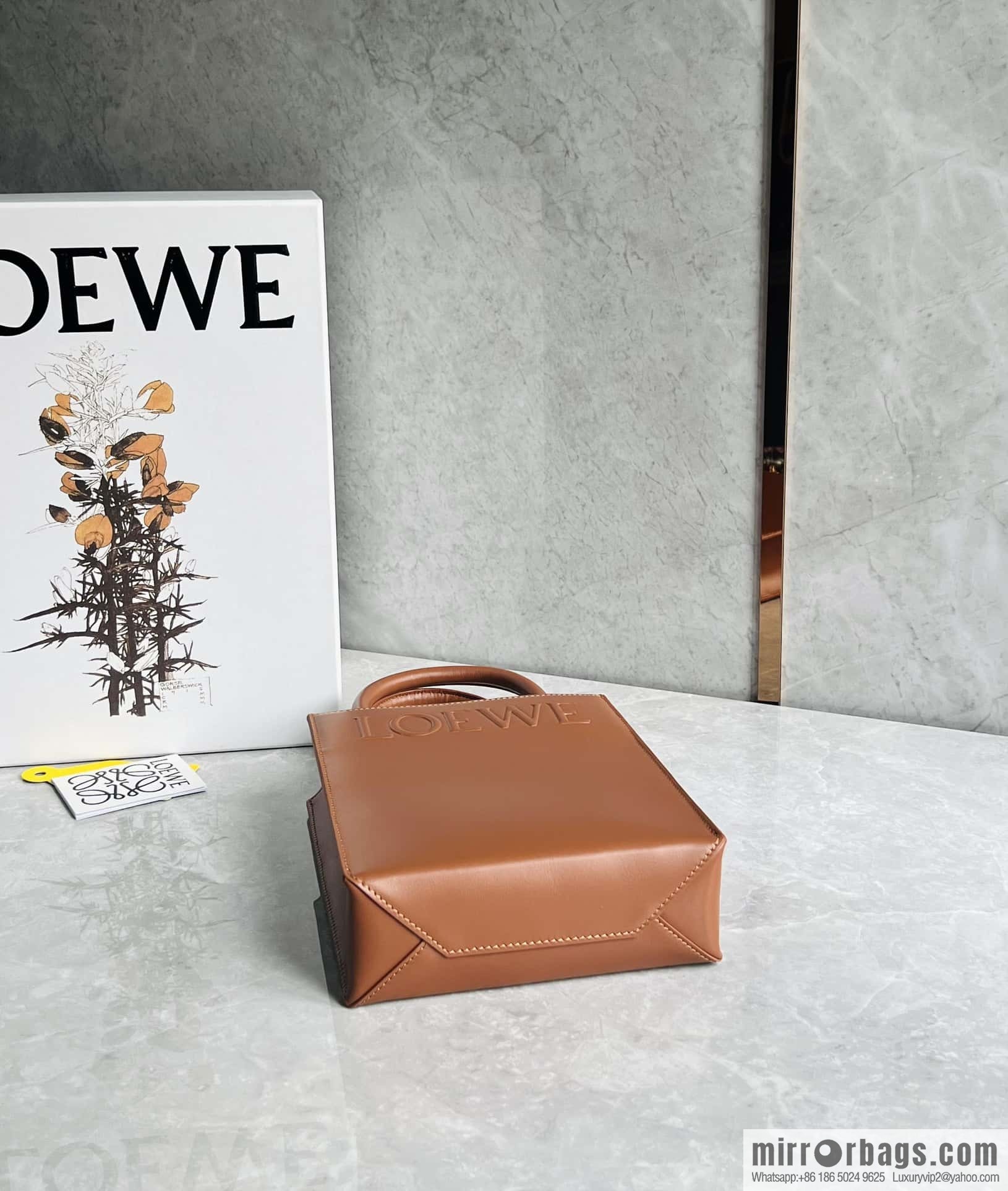 LOEWE latest show A5 tote music small tote bag 0691 brown