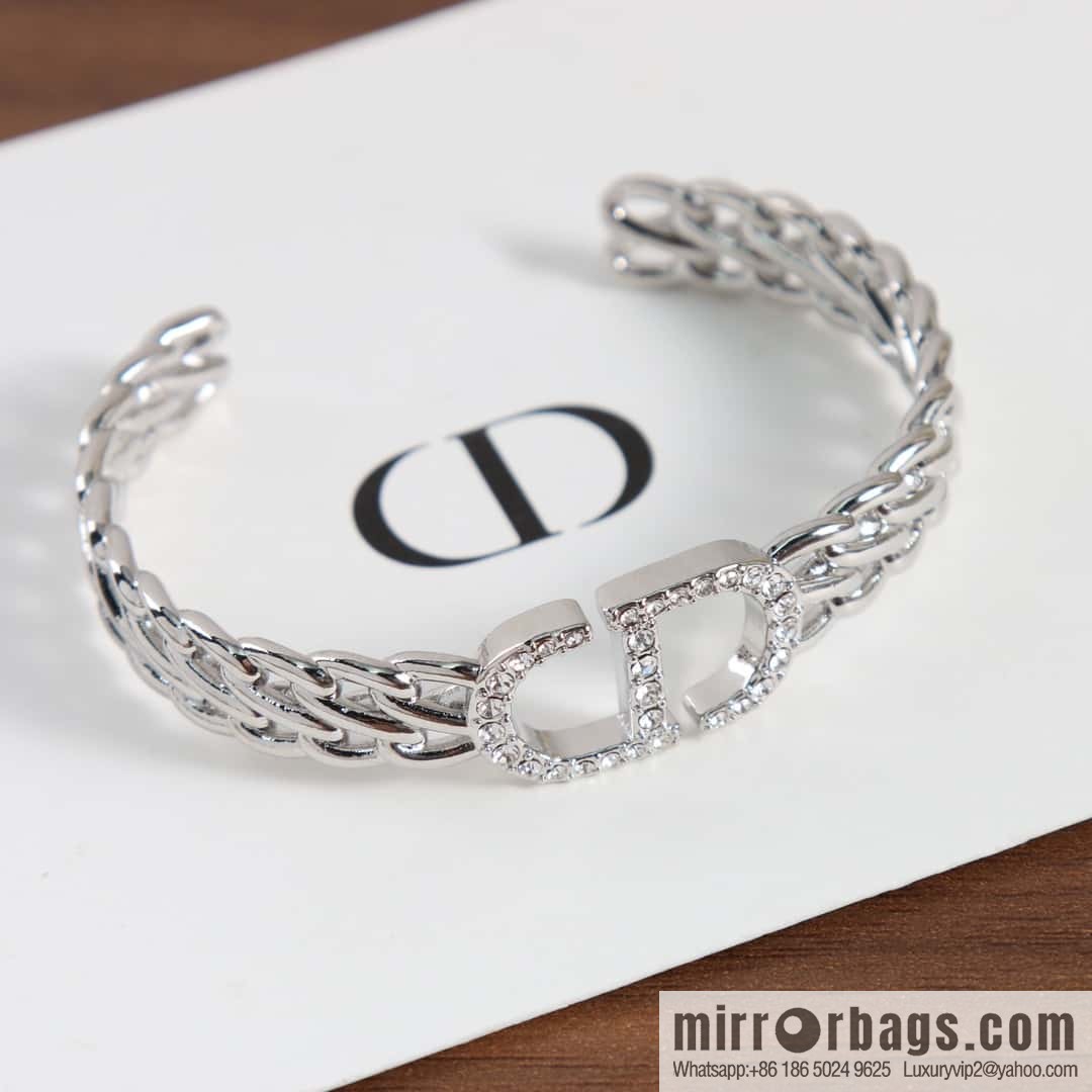 New ☑️ DIOR silver CD full diamond opening bracelet, ring