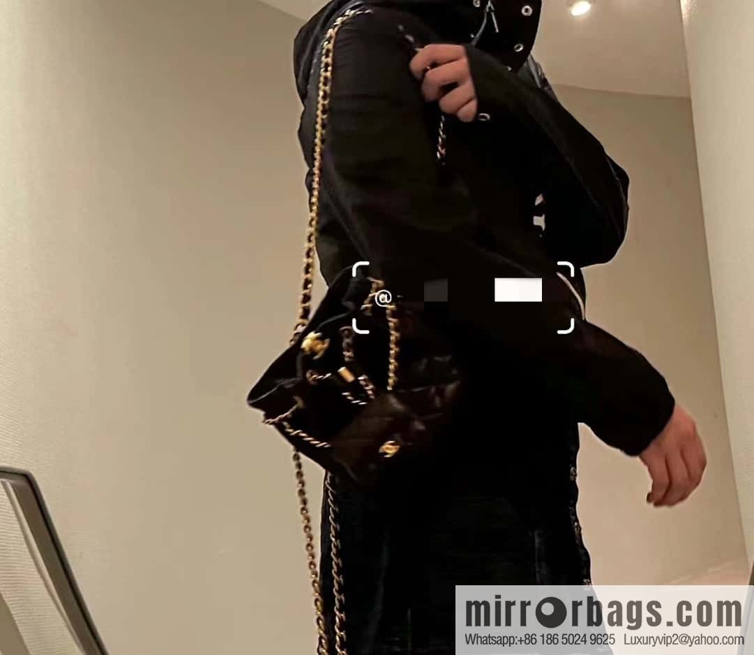 CHANEL small shoulder backpack AS3947 black