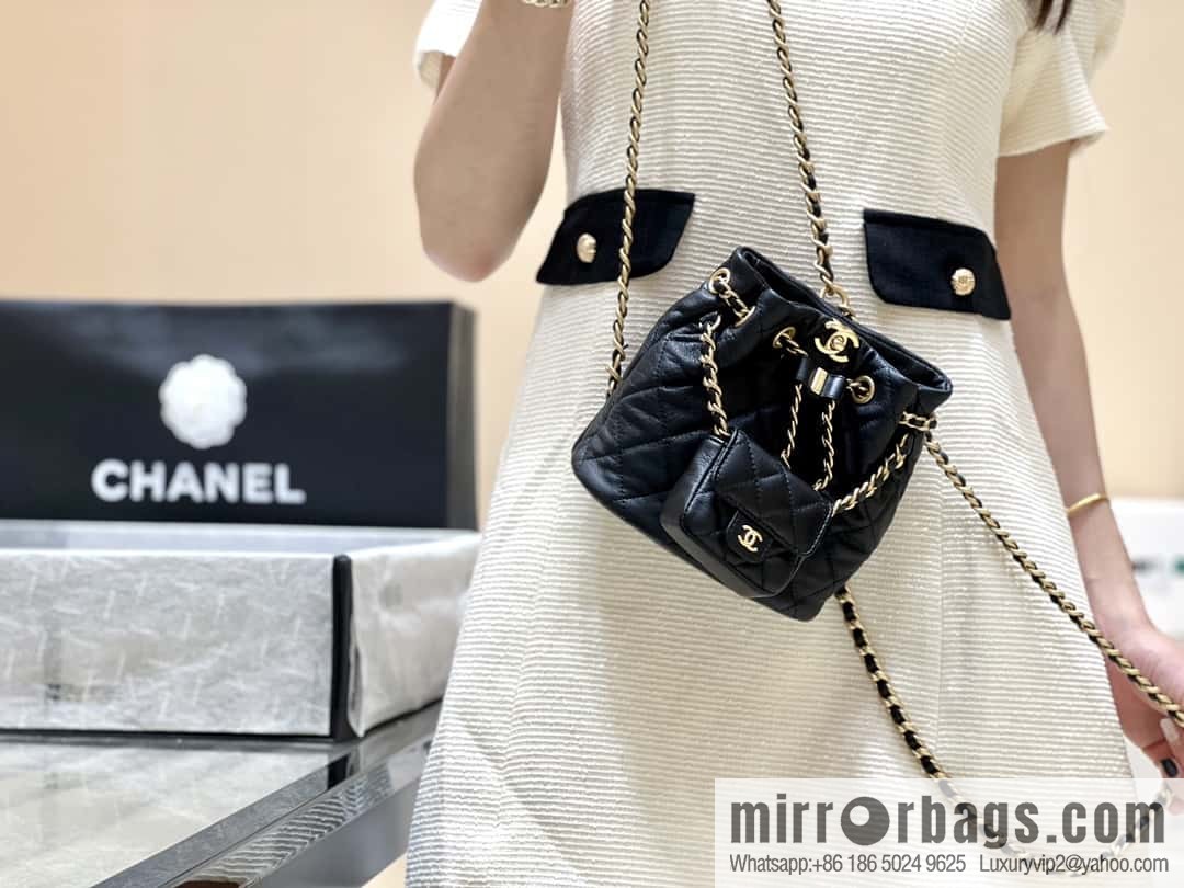 CHANEL small shoulder backpack AS3947 black