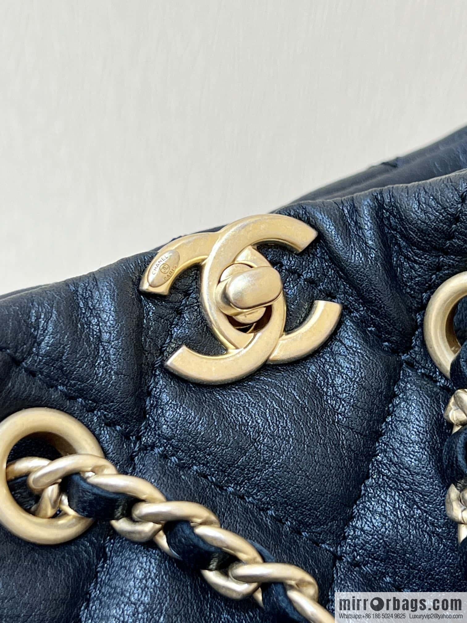 CHANEL small shoulder backpack AS3947 black