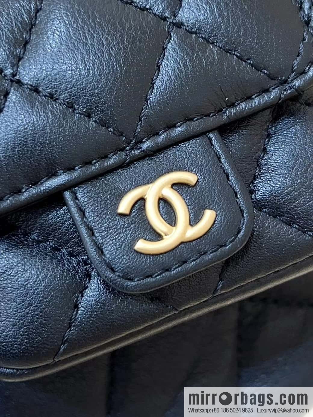 CHANEL small shoulder backpack AS3947 black