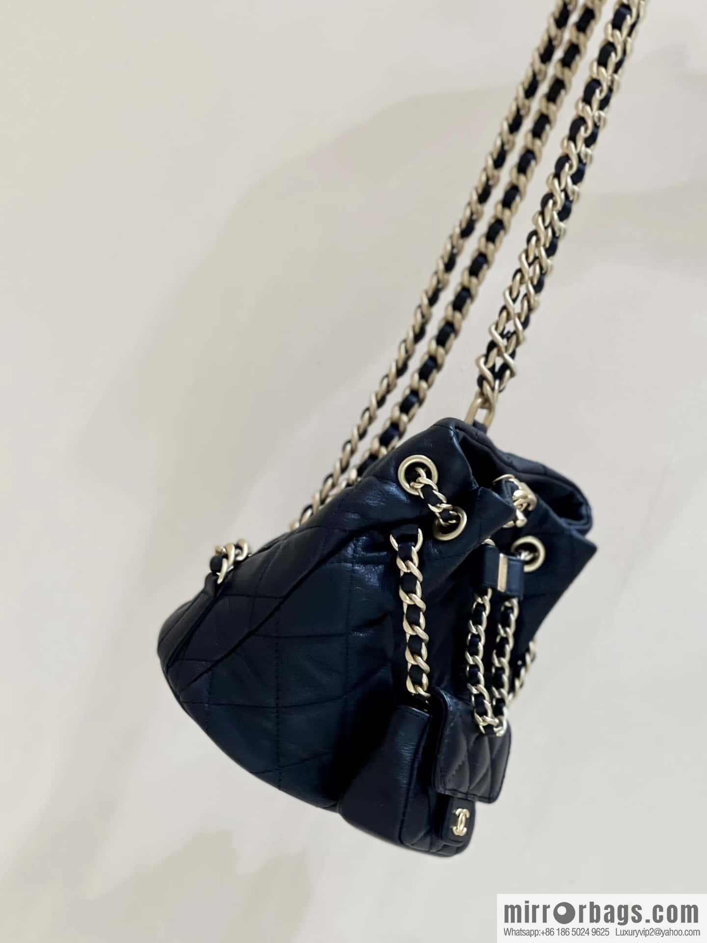 CHANEL small shoulder backpack AS3947 black