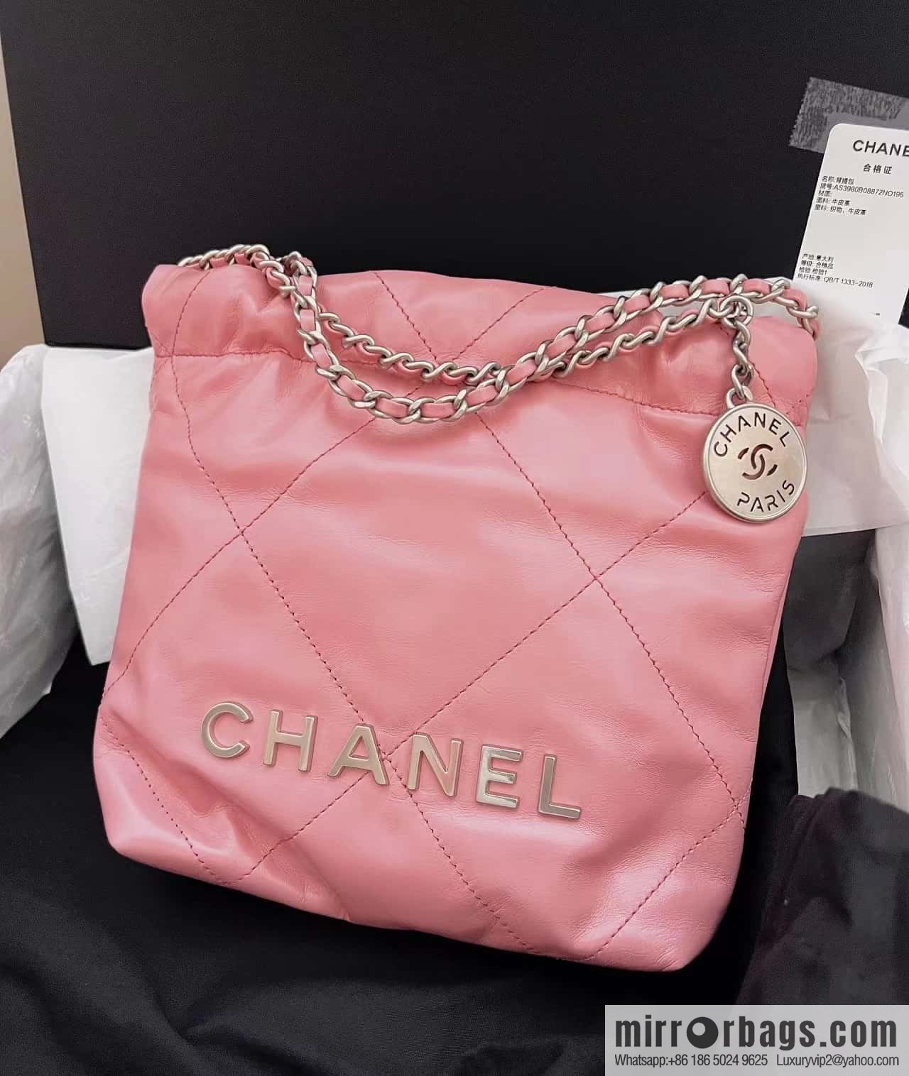 CHANEL 23S spring and summer series mini 22 bags AS3980 pink