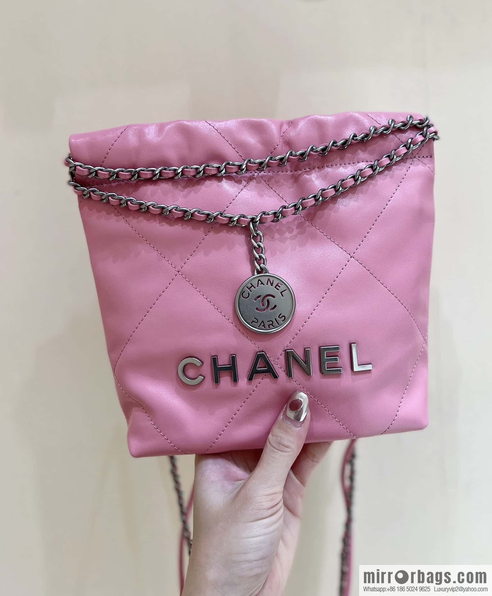 CHANEL 23S spring and summer series mini 22 bags AS3980 pink