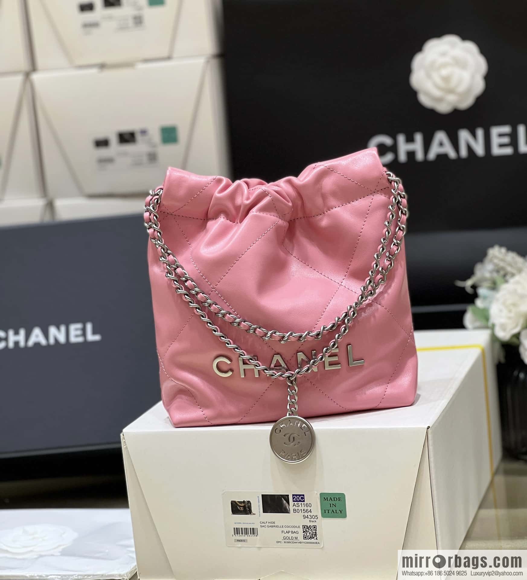 CHANEL 23S spring and summer series mini 22 bags AS3980 pink