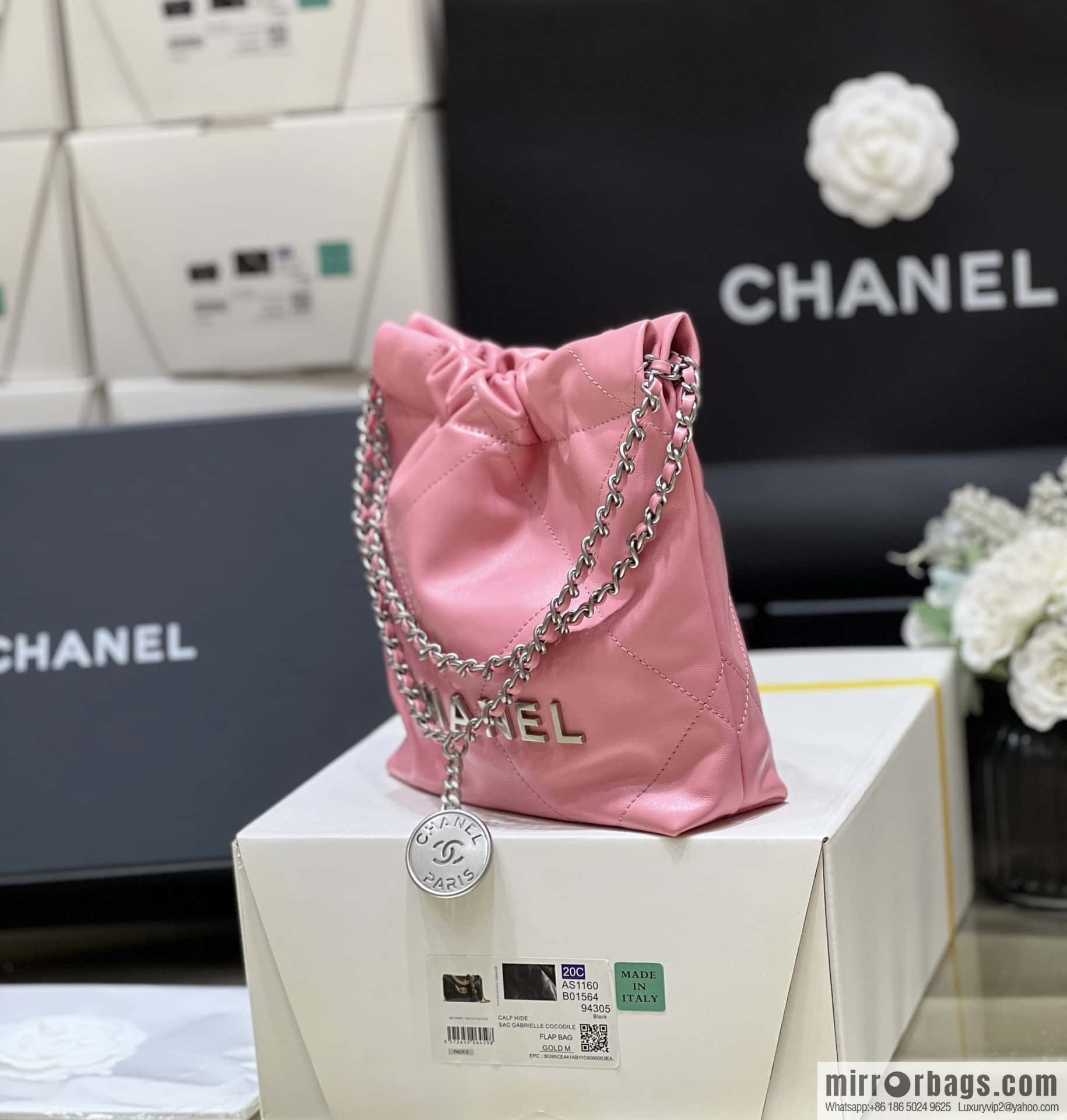 CHANEL 23S spring and summer series mini 22 bags AS3980 pink