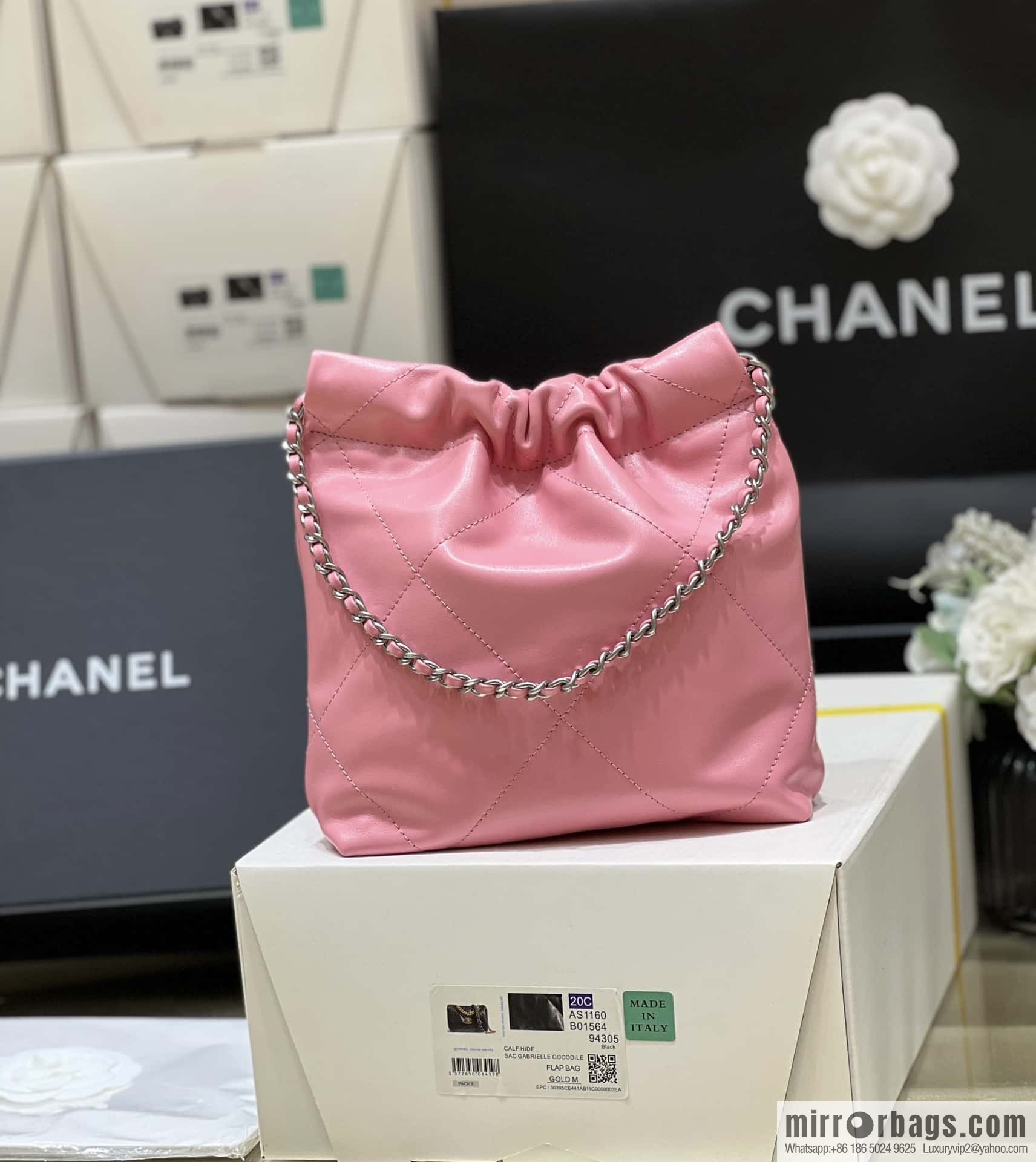 CHANEL 23S spring and summer series mini 22 bags AS3980 pink