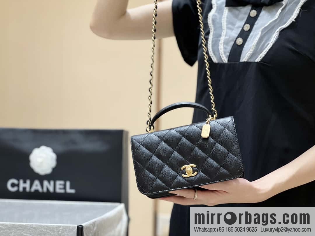 CHANEL 23B autumn and winter trailer series, hidden lychee leather organ bag AS4284