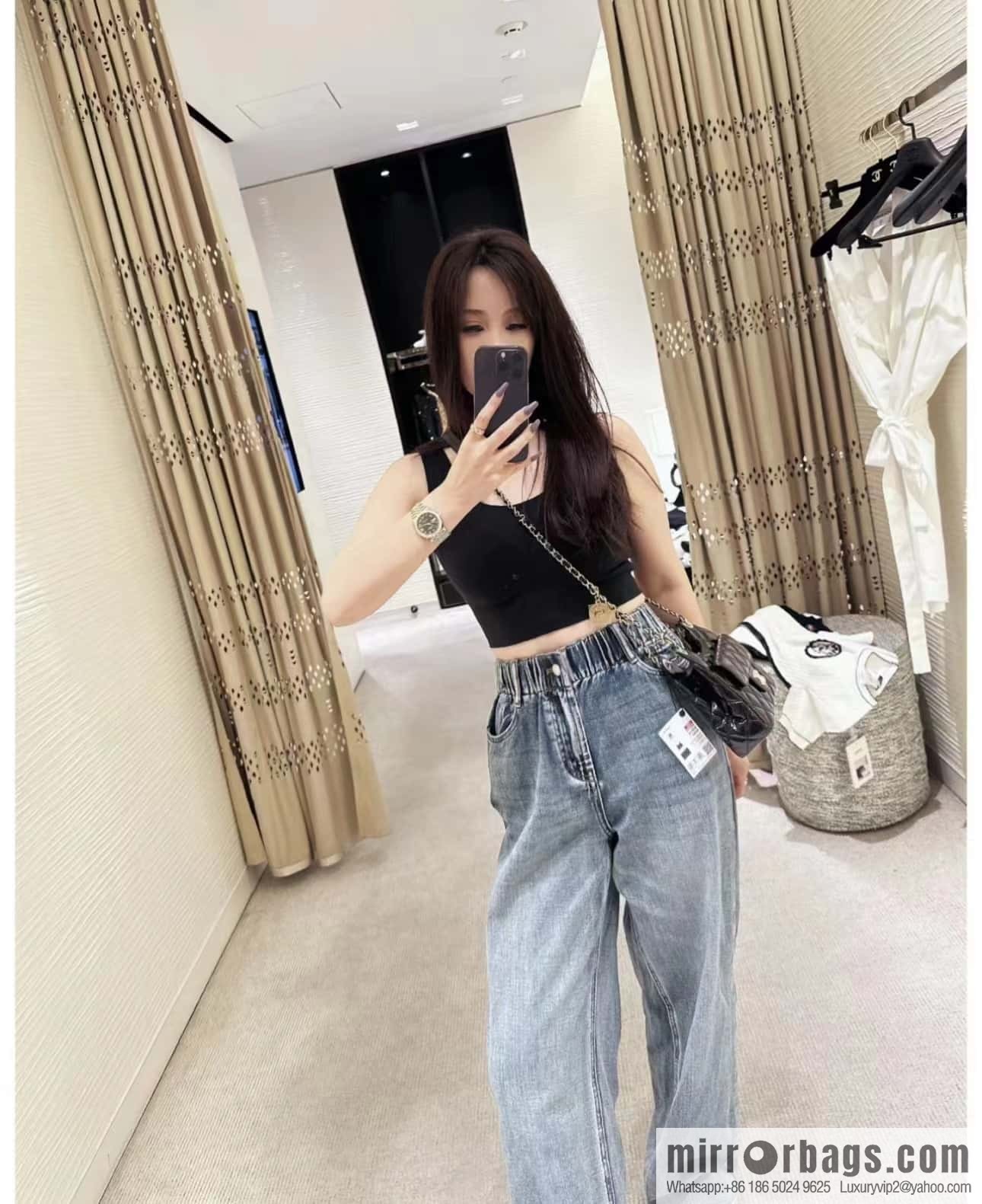 CHANEL 23C early spring vacation new No. 5 gold coin tag hobo hippie bag AS3710