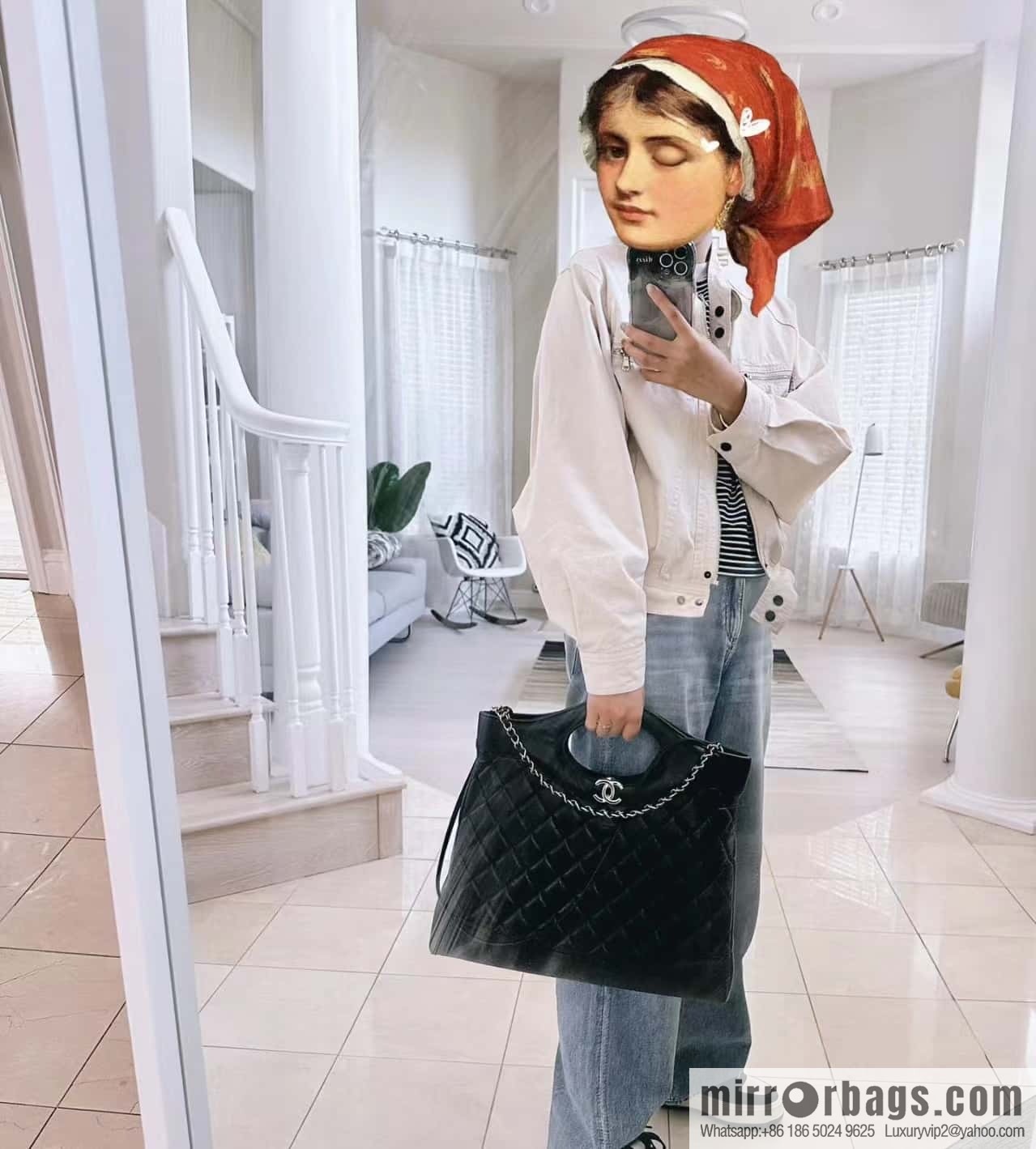 CHANEL 23A Superior Handicraft Series 31bag Large AS1010 black