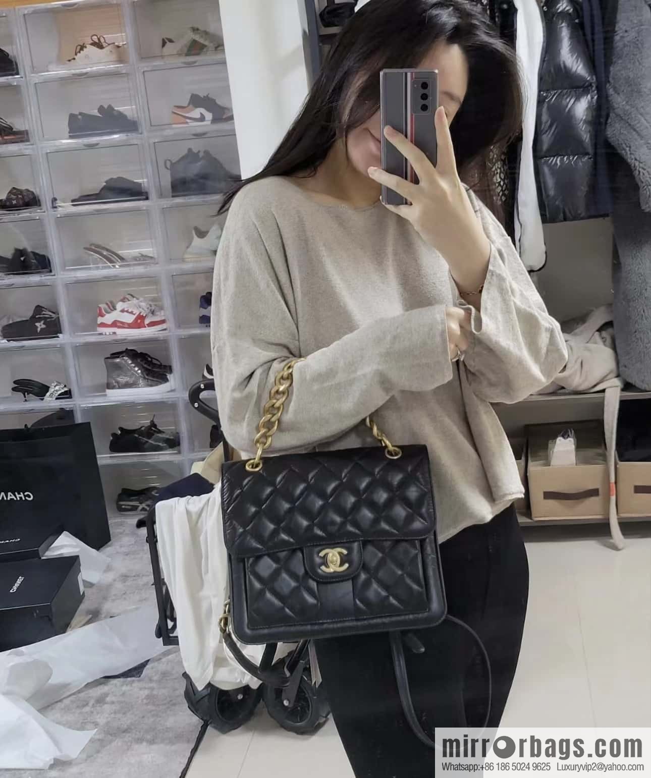 CHANEL 23S spring/summer series, double backpack AS4031