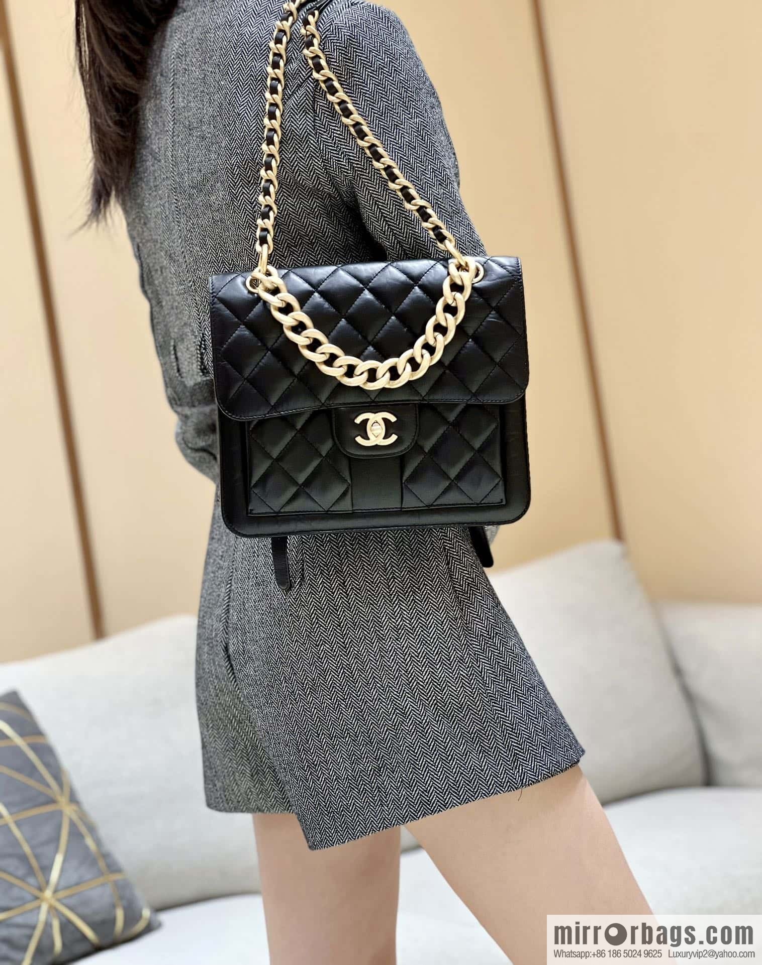 CHANEL 23S spring/summer series, double backpack AS4031