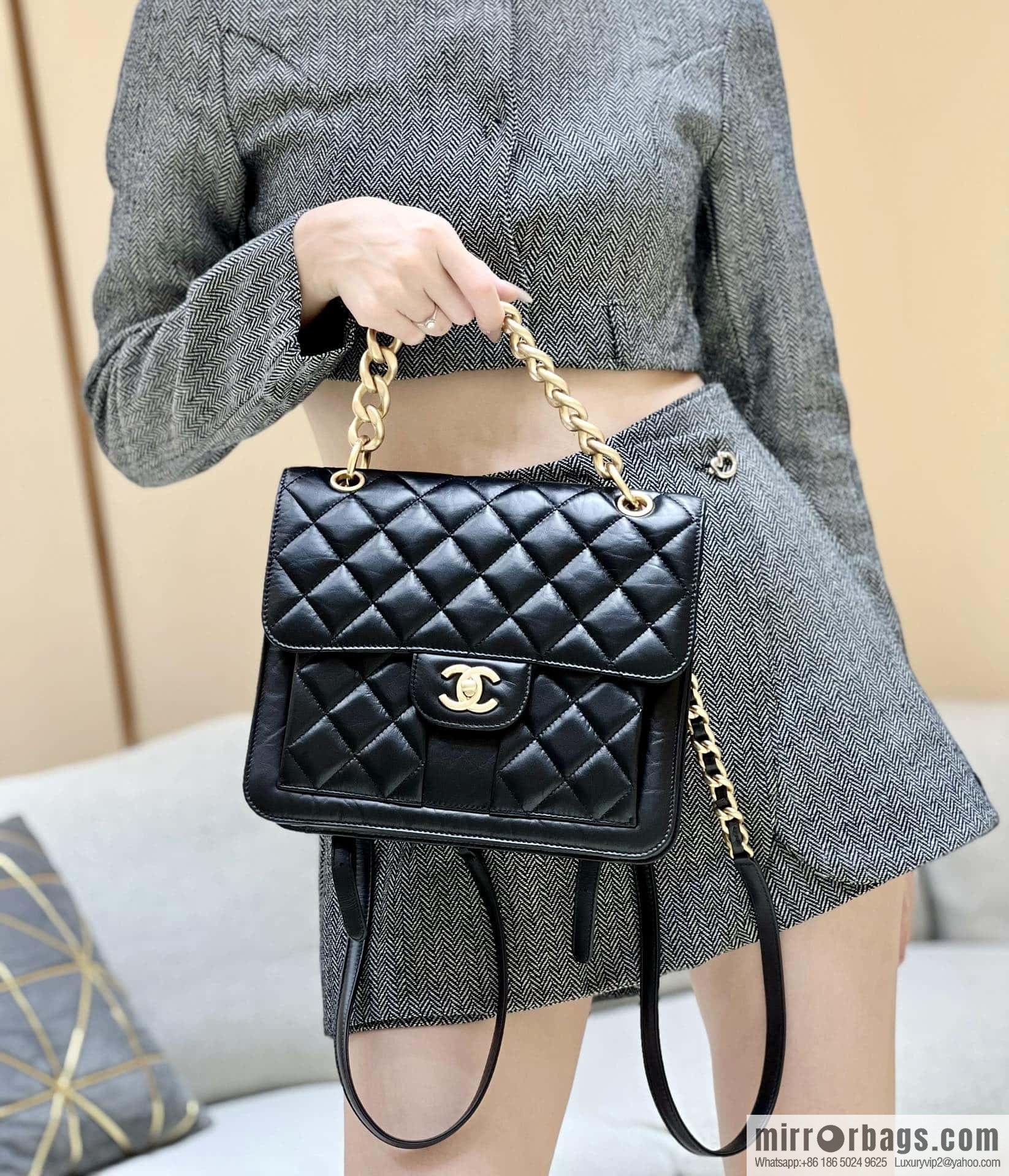 CHANEL 23S spring/summer series, double backpack AS4031
