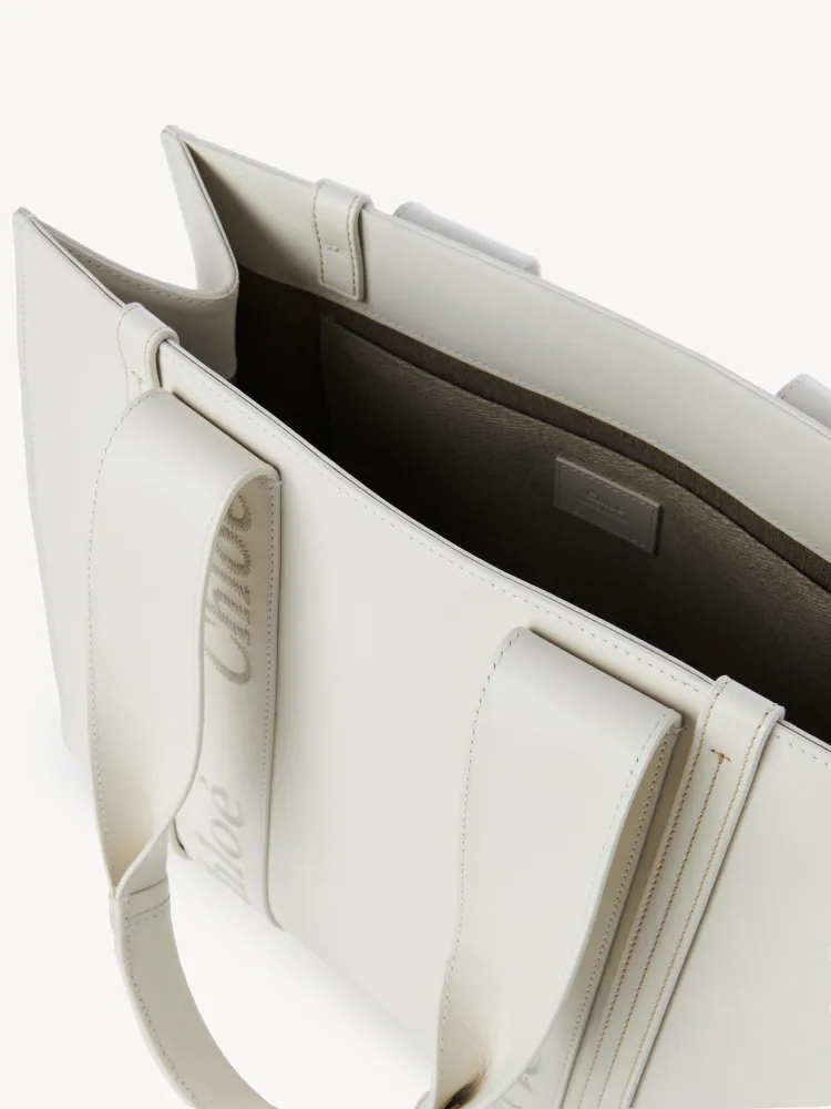 Chloe Woody Full Pitot Bag, White Medium 37CM