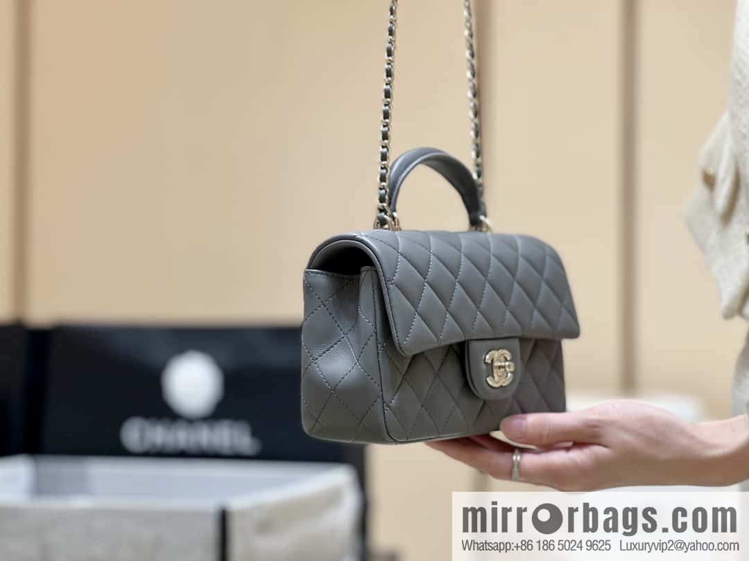 CHANEL classic cf mini handle 20CM AS2431 graphite gray