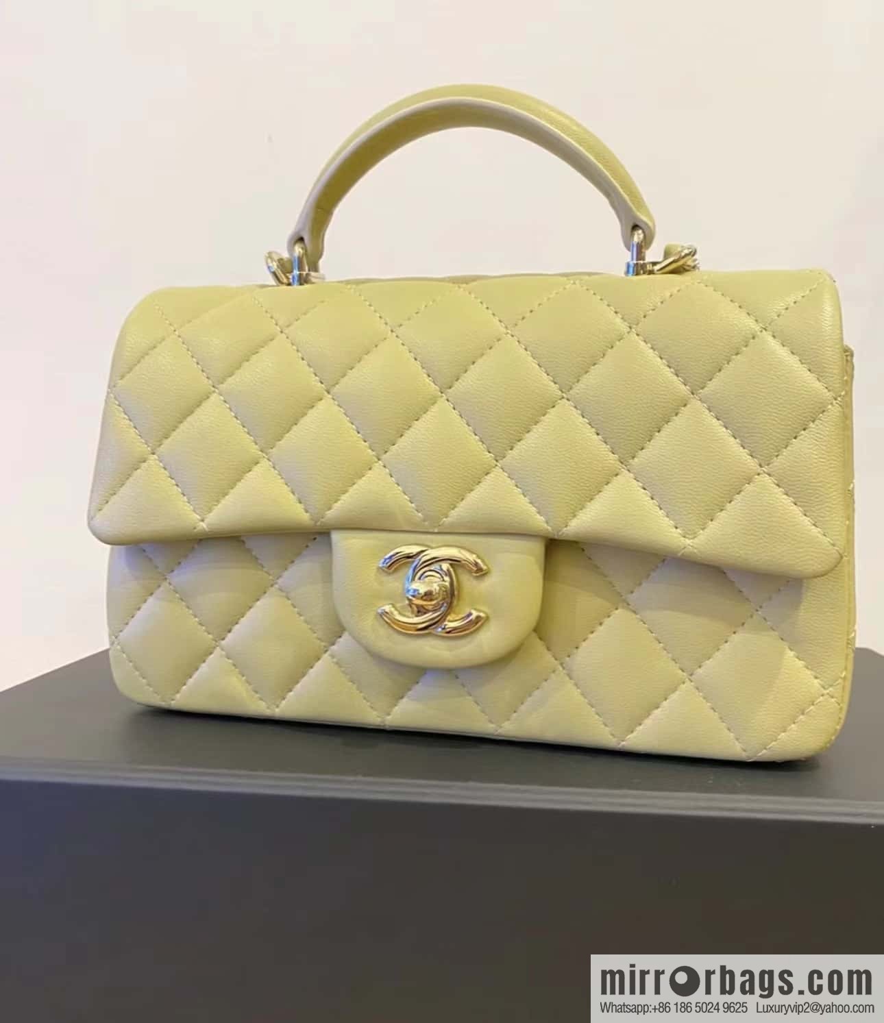 CHANEL classic cf mini handle 20CM AS2431 avocado green