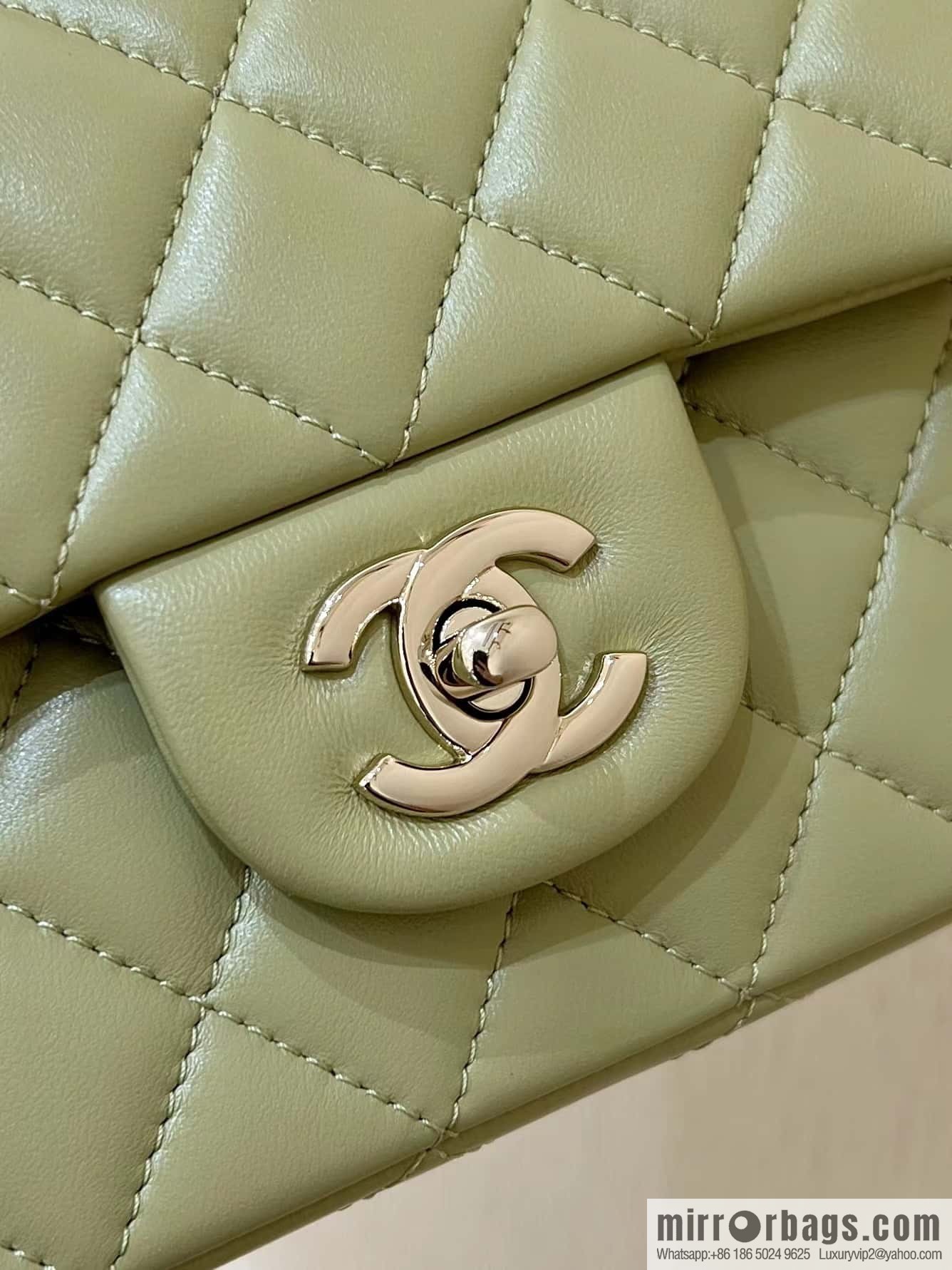 CHANEL classic cf mini handle 20CM AS2431 avocado green