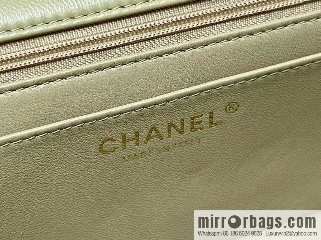 CHANEL classic cf mini handle 20CM AS2431 avocado green