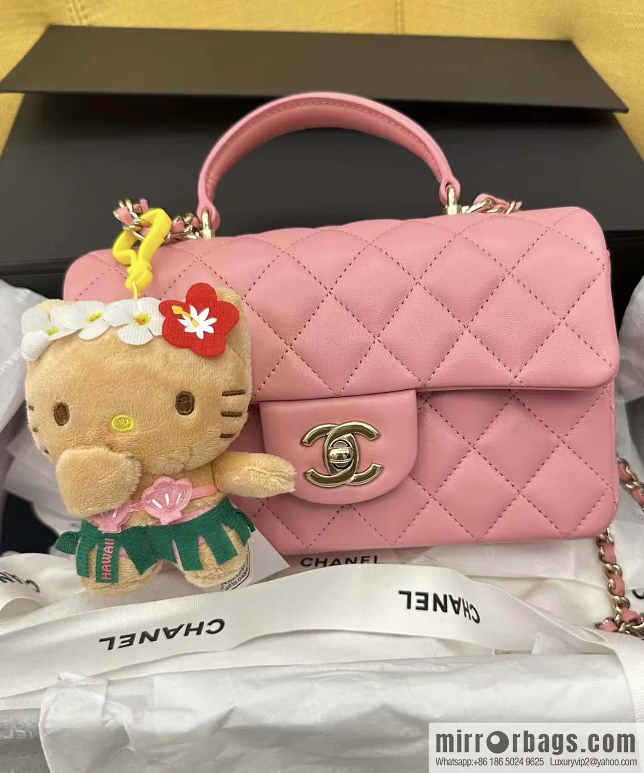 CHANEL classic cf mini handle 20CM AS2431 pink