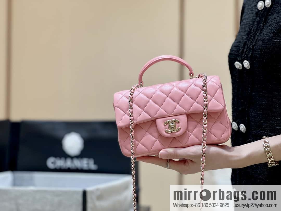 CHANEL classic cf mini handle 20CM AS2431 pink