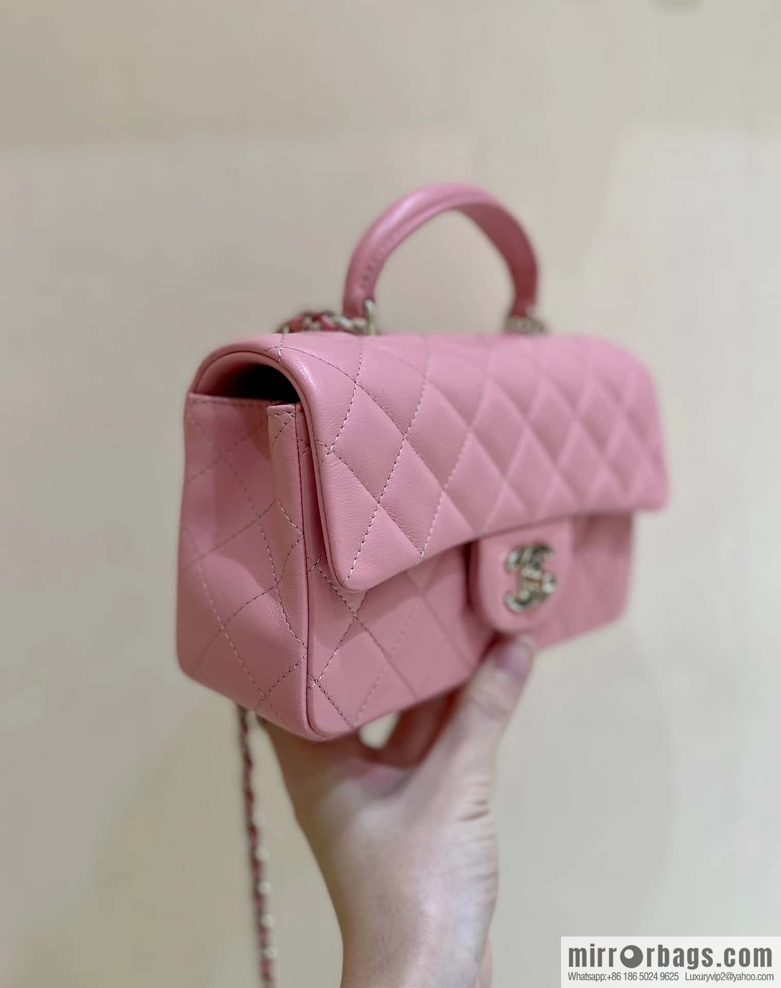 CHANEL classic cf mini handle 20CM AS2431 pink