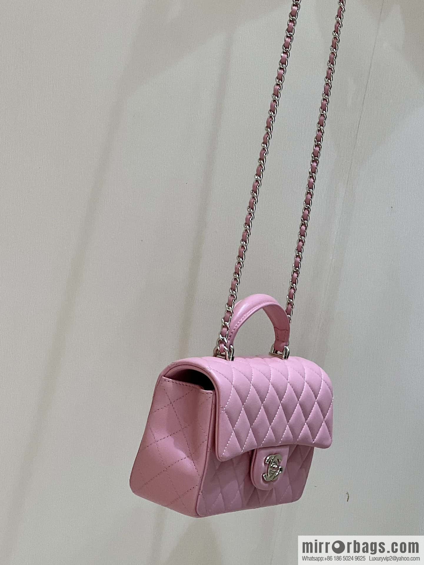 CHANEL classic cf mini handle 20CM AS2431 pink