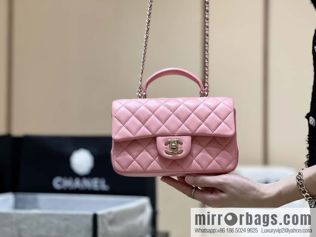 CHANEL classic cf mini handle 20CM AS2431 pink