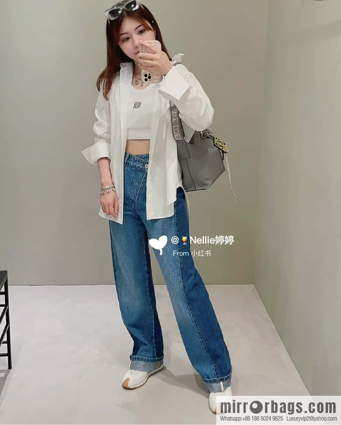 LOEWE Mens Cubi shoulder crossbody bag 0689 grey