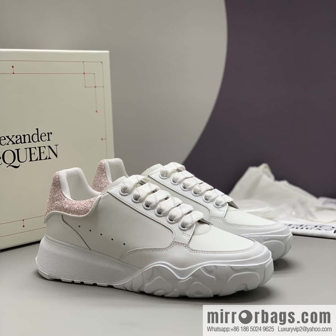 Alexander McQueen Alexander McQueen heels pink beads patchwork women's sneakers