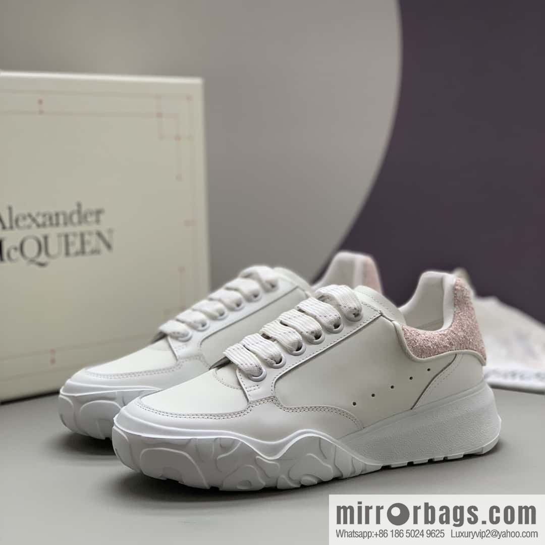 Alexander McQueen Alexander McQueen heels pink beads patchwork women's sneakers