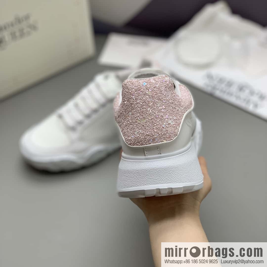 Alexander McQueen Alexander McQueen heels pink beads patchwork women's sneakers