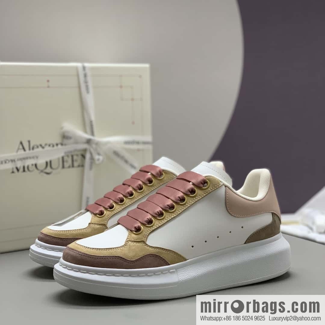 Alexander McQueen White Apricot Bean Paste Unisex Same sneakers
