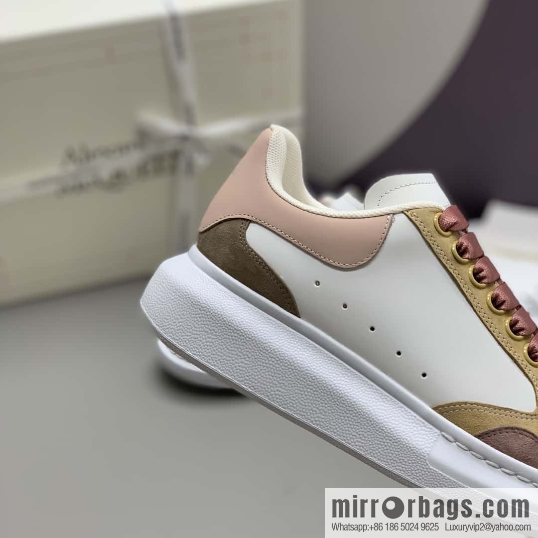 Alexander McQueen White Apricot Bean Paste Unisex Same sneakers