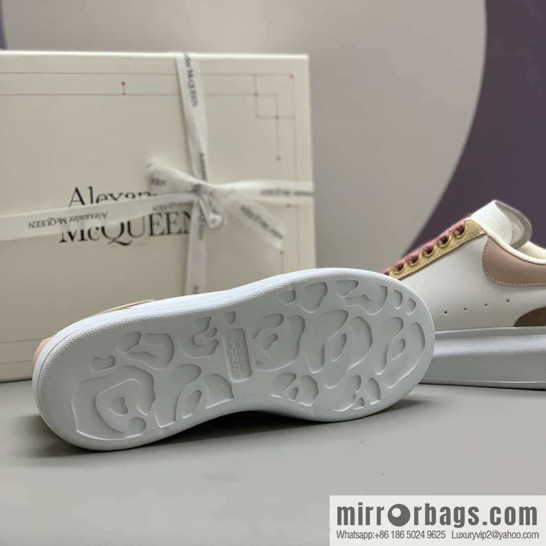 Alexander McQueen White Apricot Bean Paste Unisex Same sneakers