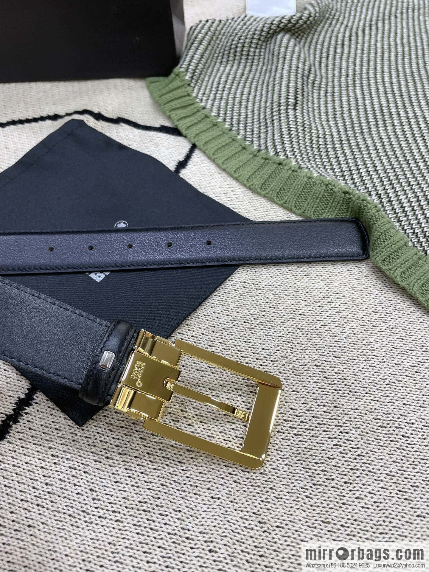 MONTBLANC's new black series pin buckle double-sided delicate first-layer cowhide belt
