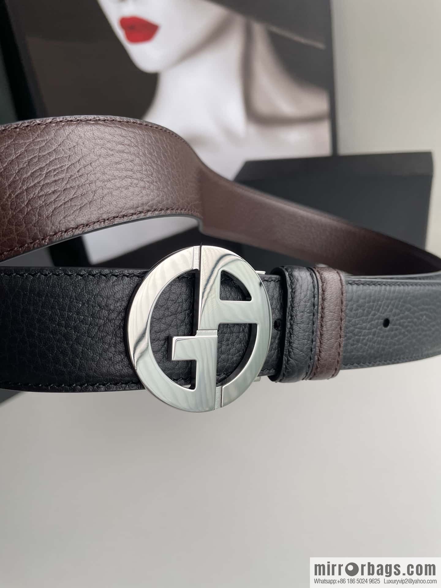 Giorgio Armani (Italy) Men's belt width 3.5cm