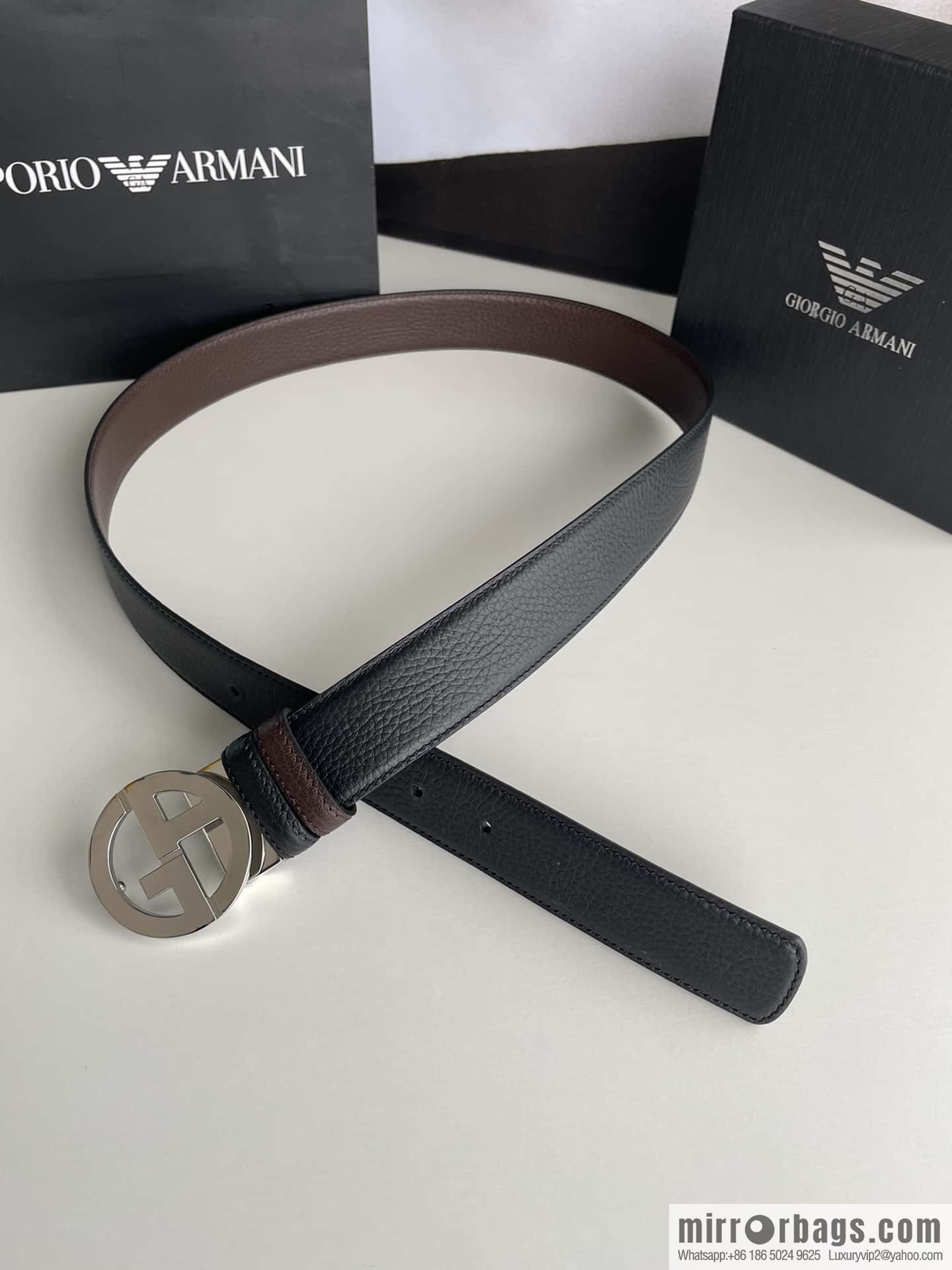 Giorgio Armani (Italy) Men's belt width 3.5cm