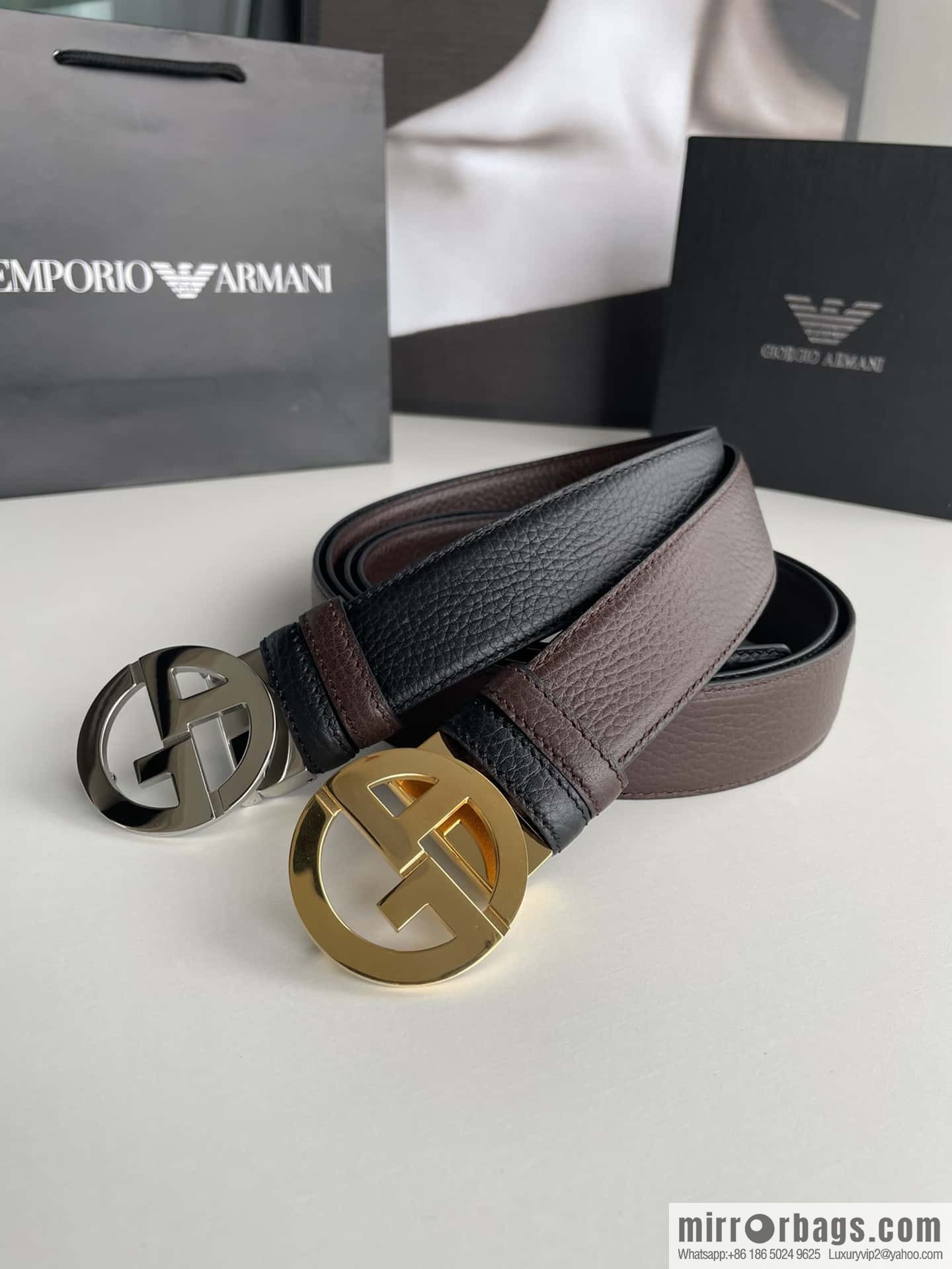 Giorgio Armani (Italy) Men's belt width 3.5cm