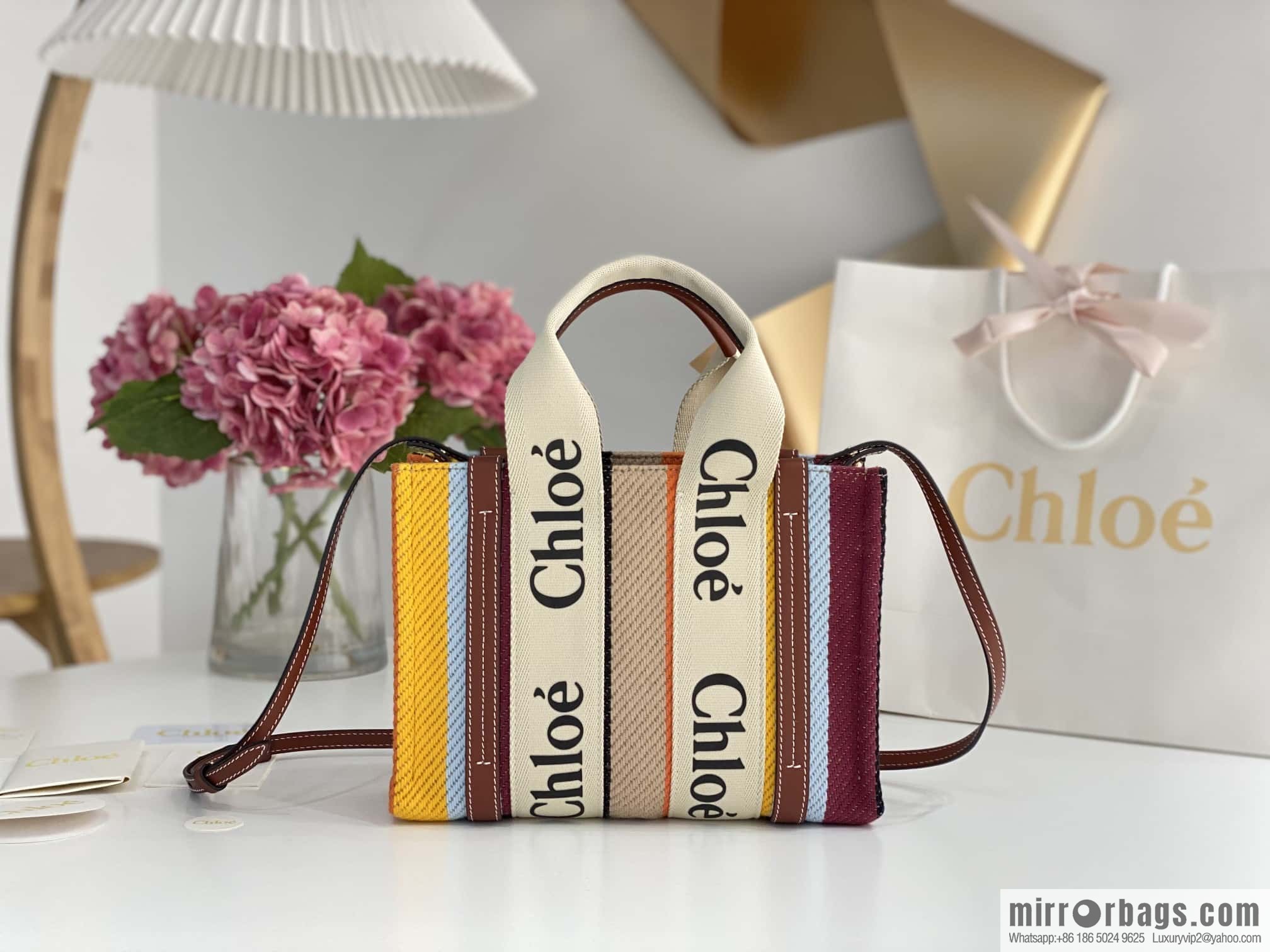 Chloe Rainbow 🌈 Woody tote bag, small 26CM