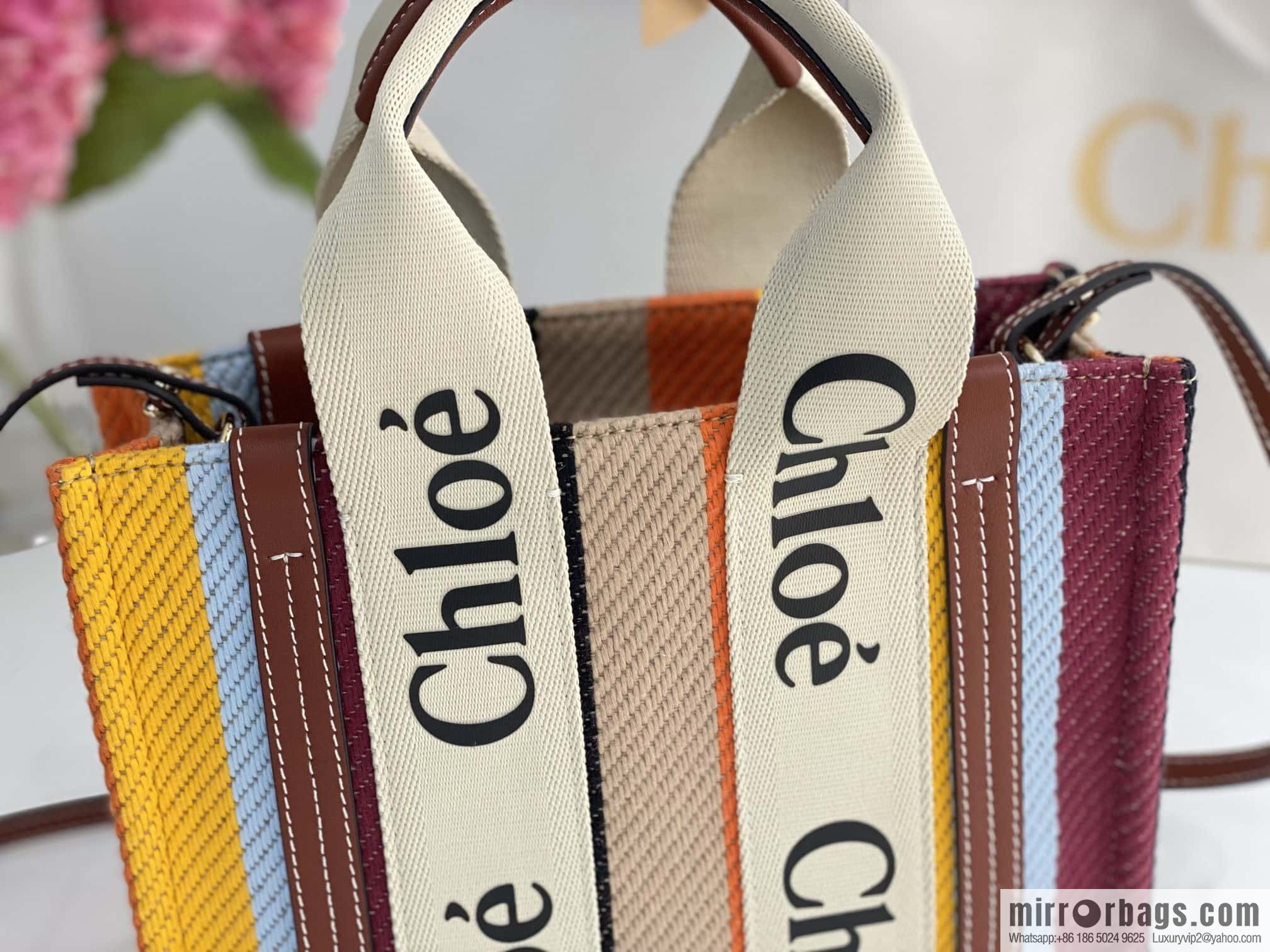 Chloe Rainbow 🌈 Woody tote bag, small 26CM