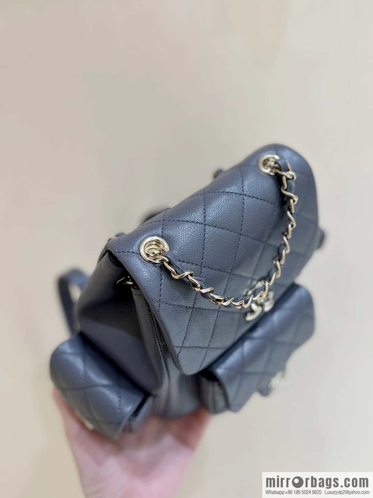 CHANEL 23K autumn and winter series duma tank double backpack AS4399 gray