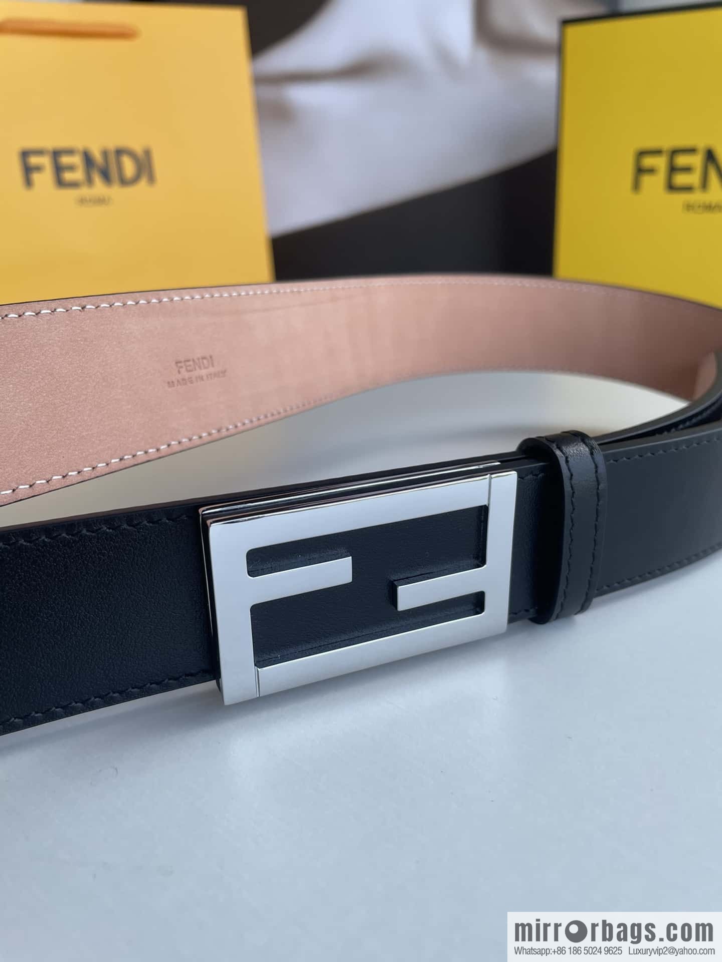Fendi, Italian craft 3.5cmFF belt