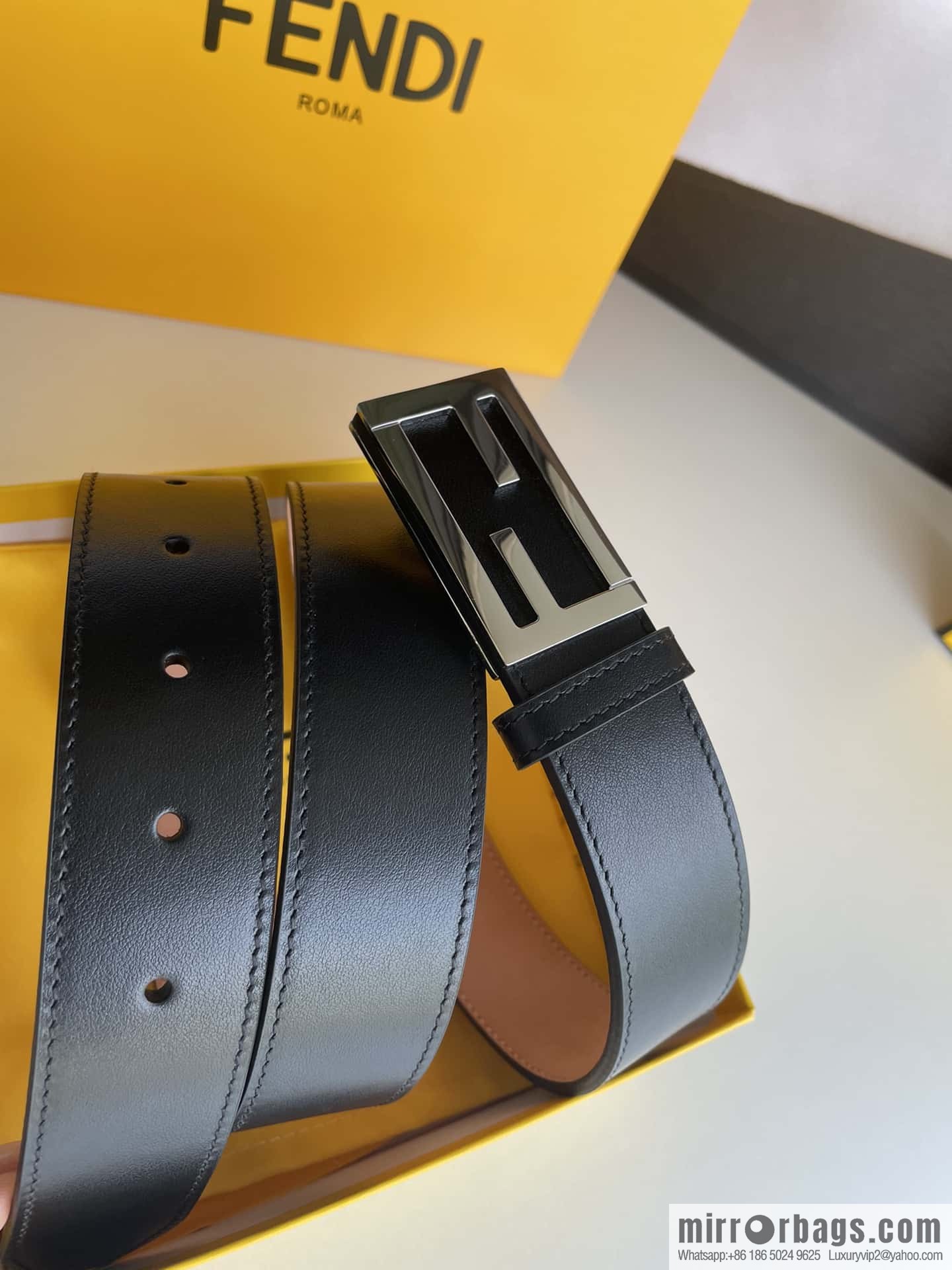 Fendi, Italian craft 3.5cmFF belt